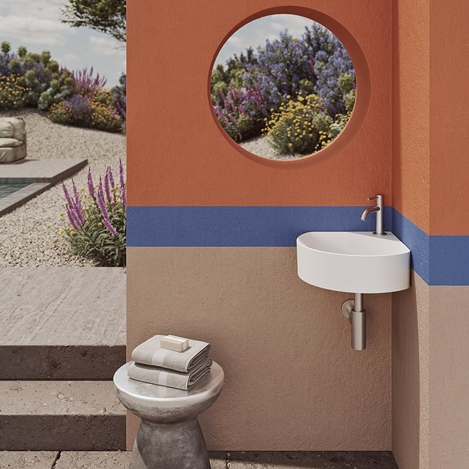 Inani Ang Corner Wall Hung Basin