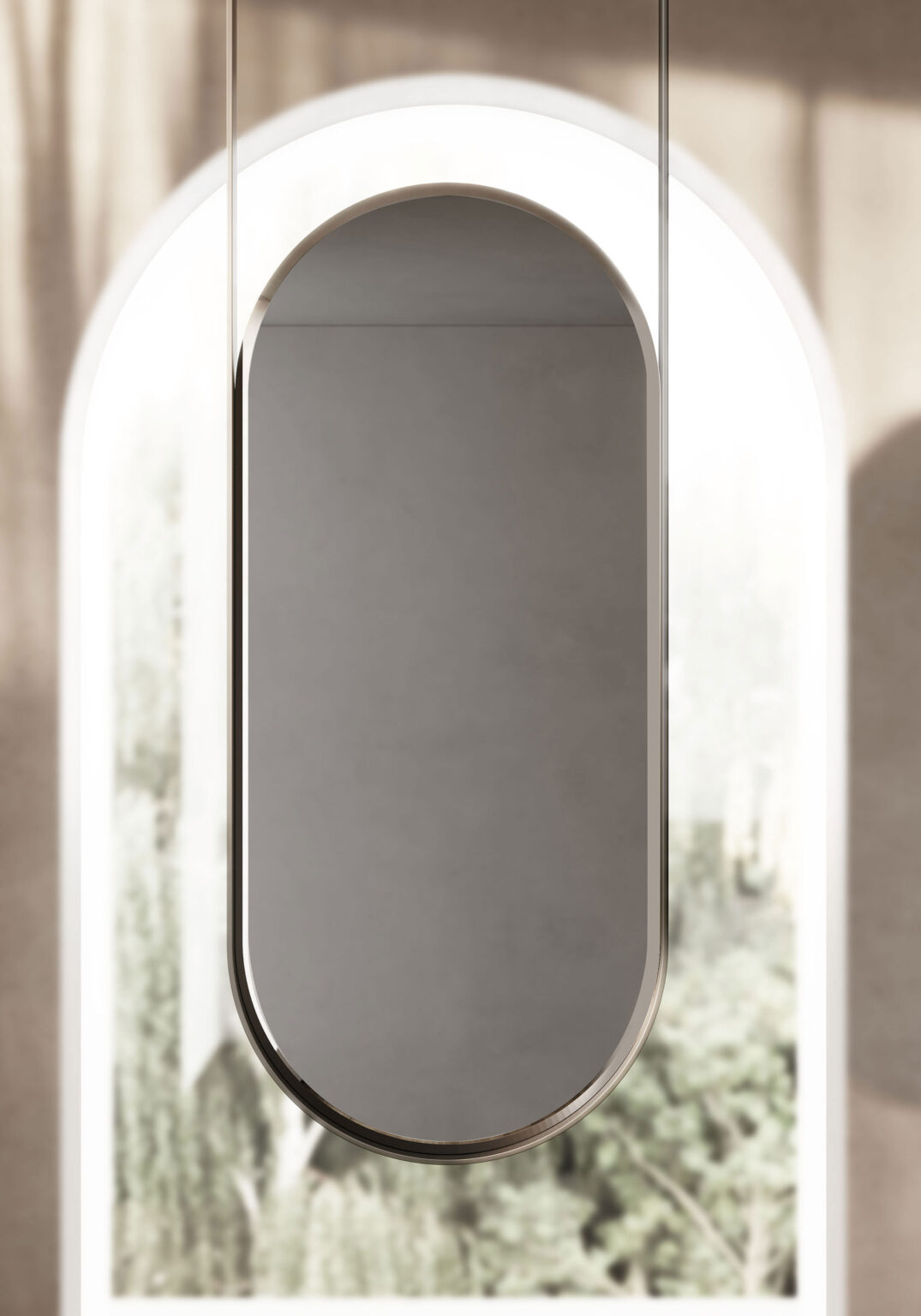 Beauty Double Sided Oval Hanging Mirror