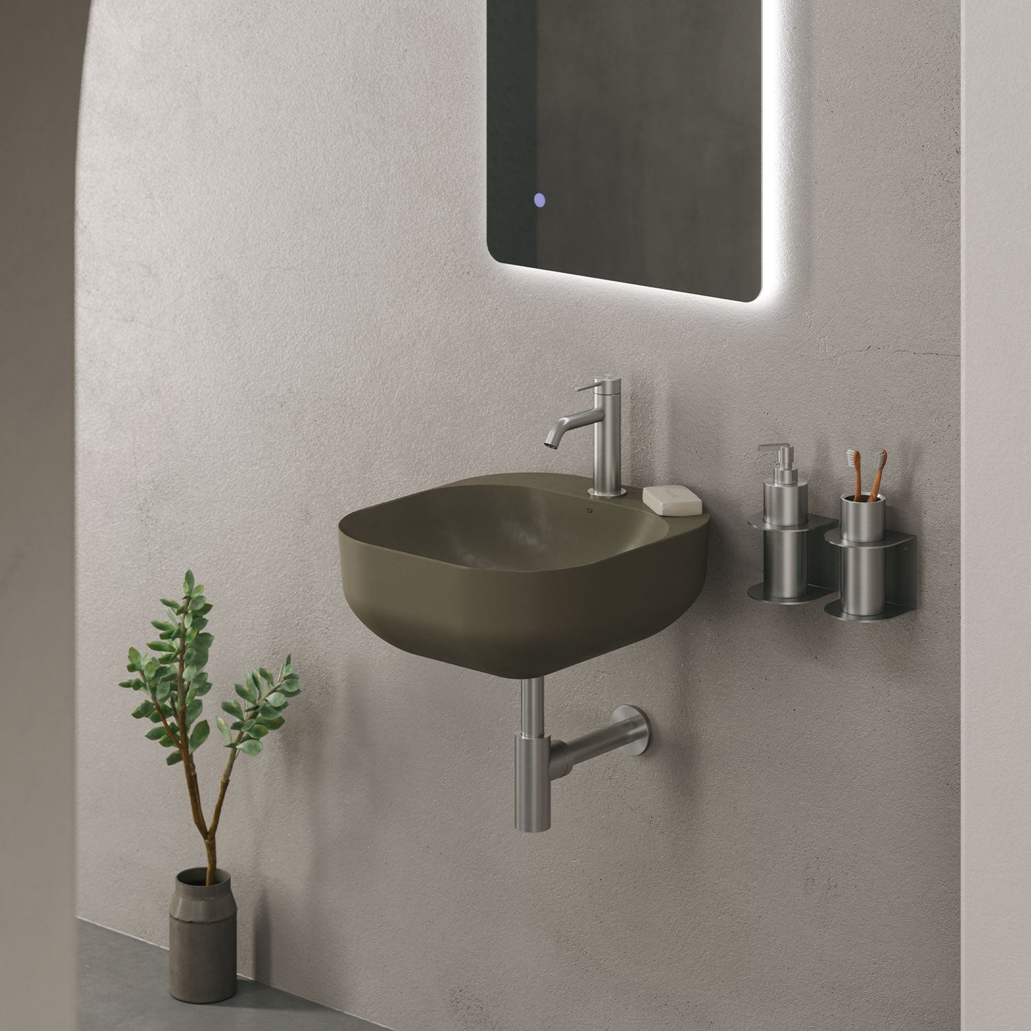 Pool 3 Wall Hung Basin with Tap Hole - Matte Colour