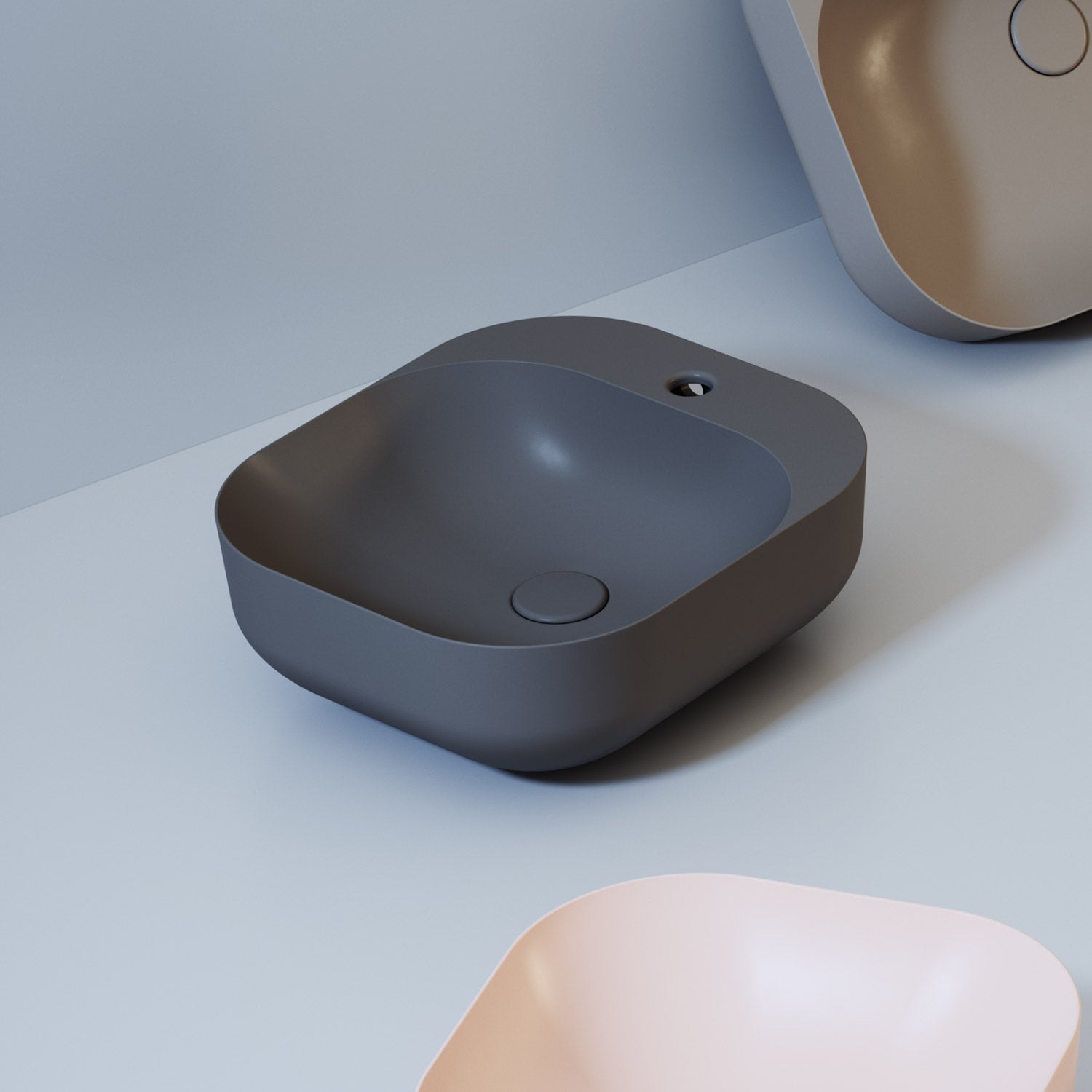 Pool 3 Wall Hung Basin with Tap Hole - Matte Colour