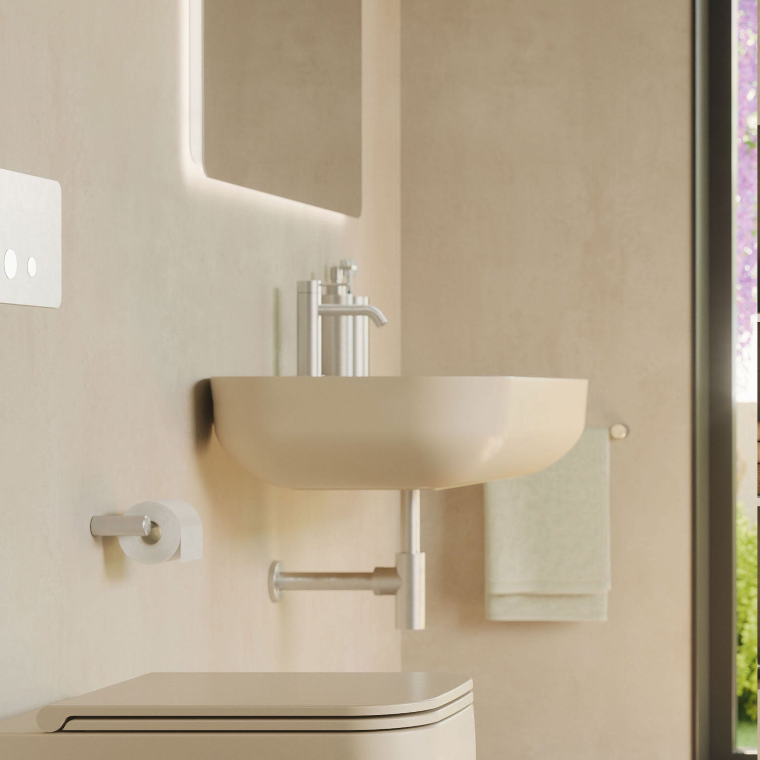 Pool 4 Wall Hung Basin with Tap Hole - Matte Colour