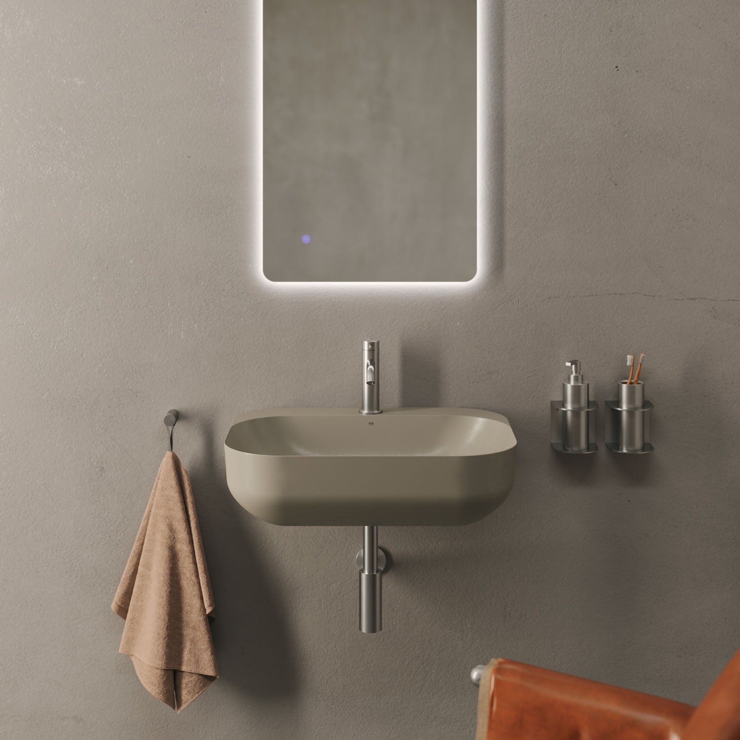 Pool 4 Wall Hung Basin with Tap Hole - Matte Colour