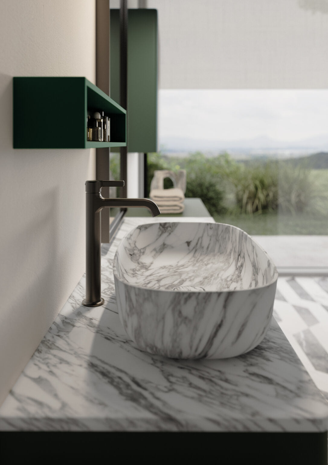 Click Natural Marble Above Counter Basin